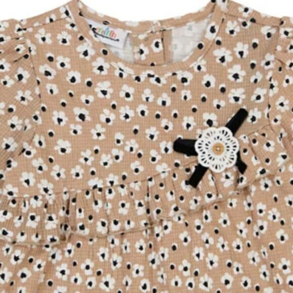 NWT. KIDS HEADQUARTERS Girl Printed Crinkle Tunic & Polka-Dot Legging Set - Picture 3 of 4